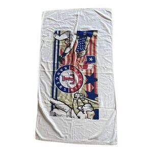 Vintage 90’s Texas Rangers Baseball Beach Towel MLB TX